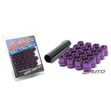 SPLINE 21mm MUTEKI WHEEL LOCK LUG NUT 12x1.25 M12 P1.25 PURPLE OPEN END a