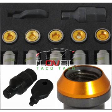 M12X1.25MM PERFORMANCE LUG NUT CLOSED OPEN END HEX LOCK KEY WHEEL ORANGE SETS