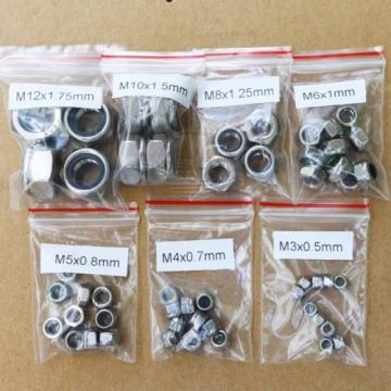 52Pcs Stainless Steel M3 M4 M5 M6 M8 M10 M12 Nylon Lock Hex Nuts Assortment Kit