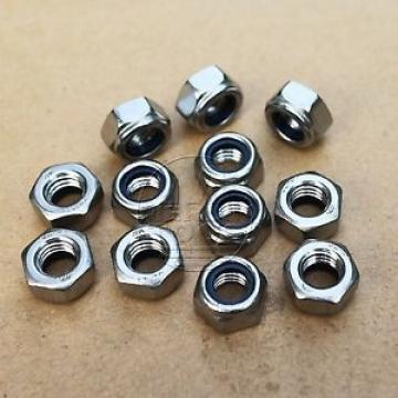 12Pcs M3 x 0.5 Stainless Steel Nylon Lock Hex Nut Right Hand Thread