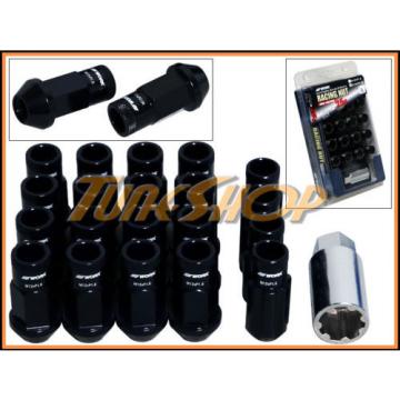 WORK RACING RS-R EXTENDED FORGED ALUMINUM LOCK LUG NUTS 12X1.5 1.5 BLACK OPEN M