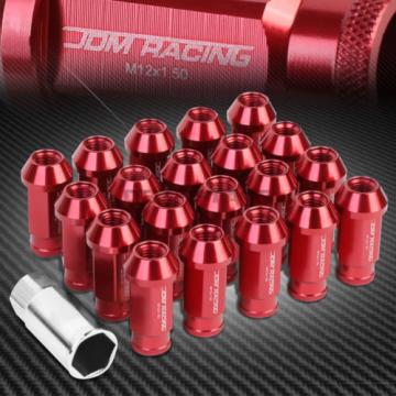 FOR CAMRY/CELICA/COROLLA 20 PCS M12 X 1.5 ALUMINUM 50MM LUG NUT+ADAPTER KEY RED