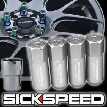 4 POLISHED CAPPED ALUMINUM EXTENDED TUNER LOCKING LUG NUTS FOR WHEELS 12X1.5 L20