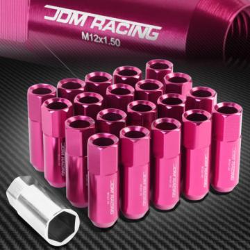 FOR DTS STS DEVILLE CTS 20 PCS M12 X 1.5 ALUMINUM 60MM LUG NUT+ADAPTER KEY PINK