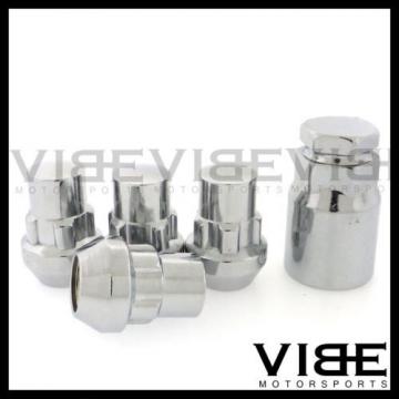 (4) 1/2&#034; CHROME ACORN WHEEL LUG NUT LOCKS SET OF 4 WITH KEY