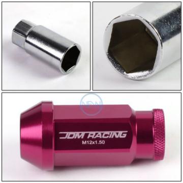 20pcs M12x1.5 Anodized 50mm Tuner Wheel Rim Locking Acorn Lug Nuts+Key Pink
