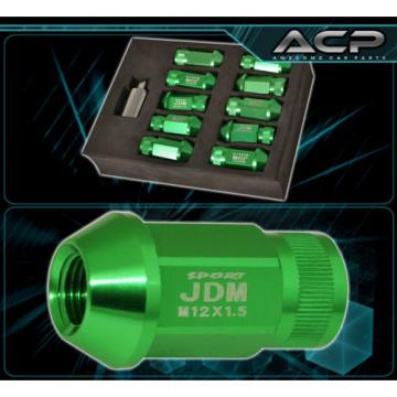 For Acura 12X1.5Mm Locking Lug Nuts Thread Wheels Rims Aluminum Extended Green