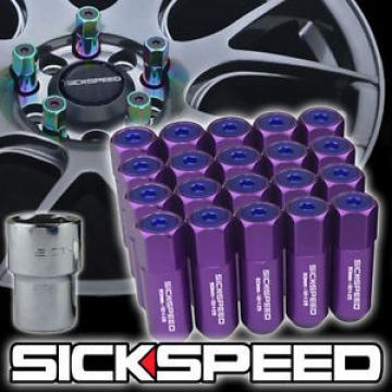 SICKSPEED 20 PURPLE/BLUE CAP ALUMINUM 60MM LOCKING LUG NUTS WHEELS 12X1.25 L12