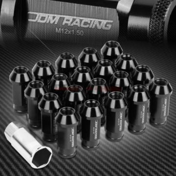 FOR DTS STS DEVILLE CTS 20 PCS M12 X 1.5 ALUMINUM 50MM LUG NUT+ADAPTER KEY BLACK