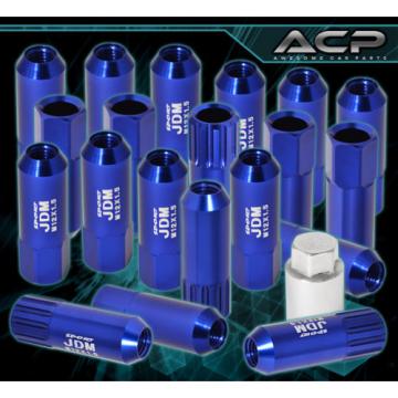 FOR SATURN 12x1.5 LOCKING LUG NUTS 20PC JDM VIP EXTENDED ALUMINUM ANODIZED BLUE
