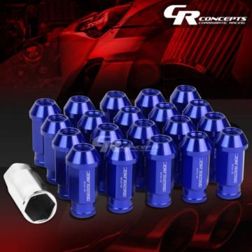 FOR CORVETTE/MALIBU/lMPALA 20X ACORN TUNER ALUMINUM WHEEL LUG NUTS+LOCK+KEY BLUE