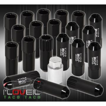 FOR CHEVY M12x1.5 LOCKING KEY LUG NUTS CAR AUTO 60MM EXTENDED ALUMINUM KIT BLACK