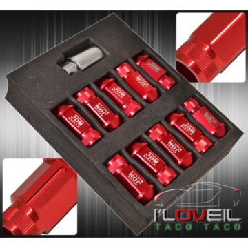 UNIVERSAL 12X1.5 LOCKING LUG NUTS 20PC JDM EXTENDED ALUMINUM ANODIZED SET RED