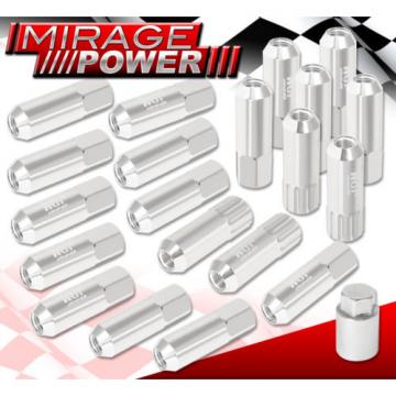 FOR MITSUBISHI 12x1.5 LOCK LUG NUTS DRIFTING HEAVY DUTY ALUMINUM 20PC SET SILVER