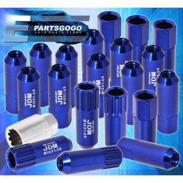 FOR NISSAN M12x1.25MM LOCKING LUG NUTS WHEELS EXTENDED ALUMINUM 20 PCS SET BLUE