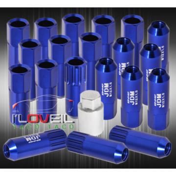 UNIVERSAL M12x1.5MM LOCKING LUG NUTS 20P JDM VIP EXTENDED ALUMINUM ANODIZED BLUE