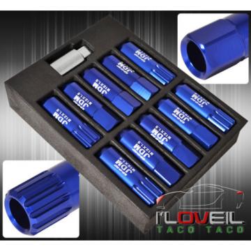 UNIVERSAL M12x1.5MM LOCKING LUG NUTS 20P JDM VIP EXTENDED ALUMINUM ANODIZED BLUE