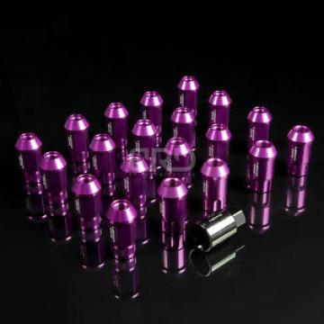 NRG ANODIZED ALUMINUM OPEN END TUNER WHEEL LUG NUT LOCK M12x1.5 PURPLE 20 PC+KEY