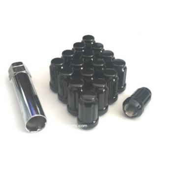 20 Premium Black 6 Spline Drive/Tuner Wheel/Lug Nuts (7/16&#034;-20) Wheel Locks New