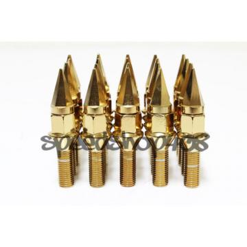 Z RACING 28mm Gold SPIKE LUG BOLTS 12X1.5MM MINI COOPER 02-06 Cone Seat