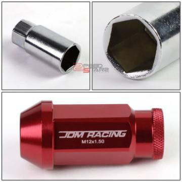 RED 50MM ALUMINUM WHEEL RIM LOCK ACORN TUNER LUG NUT+KEY CAMARO/IMPALA/AVEO