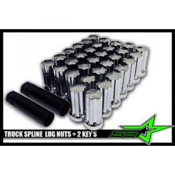 24 CHROME SPLINE LUG NUTS 2 KEYS | 14X1.5 | 6 LUG WHEELS LOCKING LUGS 6X5.5 RIMS