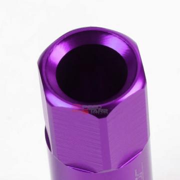 PURPLE 60MM ALUMINUM WHEEL RIM LOCK ACORN TUNER LUG NUT+KEY Deville/CTS/DTS/STS