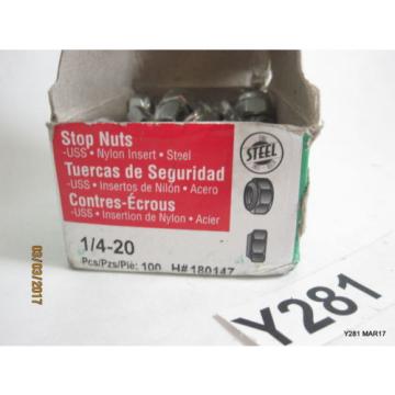 Hillman Nylon Insert Lock Nuts 1/4 &#034; Zinc Coarse Steel 100 / Box