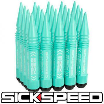 SICKSPEED 20 PC MINT GREEN 5 1/2&#034; LONG SPIKED STEEL LOCKING LUG NUTS 12X1.5 L07