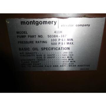 Montgomery 411H 25HP Elevator Hydraulic Power Unit Pump