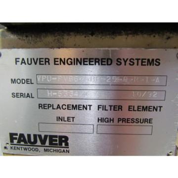 Fauver VPUPVB65BB250R1A Hydraulic power unit 5HP 3PH 1725 RPM 30 Gal tank Pump