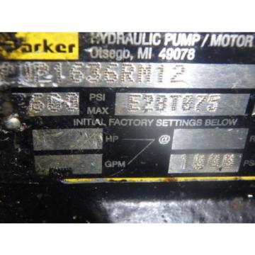 Parker Hydraulic PVP1636RM12 W/MOTOR_3HP C143T17FZ1B_230/460 VOLT Pump