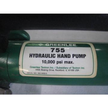 NEW Greenlee 755 HighPressure Hydraulic Hand FREE SHIPPING  Pump