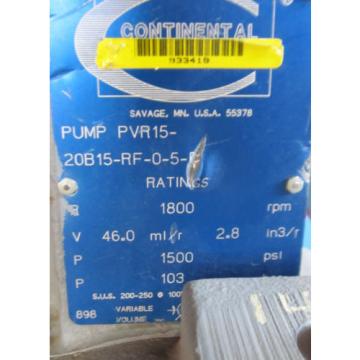 CONTINENTAL POLYPAC 20HP PVR15RF05F 35 GAL TANK Pump