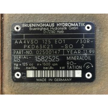 Brueninghaus Hydromatic BoschRexroth AA4VSO125E01/30R OpenLoop Piston  Pump