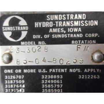 SAUER SUNDSTRAND HYDROLIC MOTOR, 233028, 5000 PSI RELIEF, 21 SPLINE SHAFT Pump