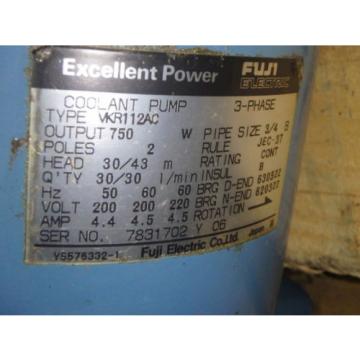 FUJI ELECTRIC 3 PHASE ELECTRIC COOLANT VKR112AC Pump