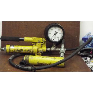1 USED ENERPAC P18 w/ENERPAC RC106 HYDRAULIC HAND ***MAKE OFFER*** Pump