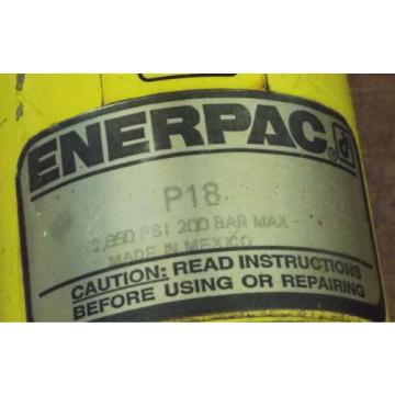 1 USED ENERPAC P18 w/ENERPAC RC106 HYDRAULIC HAND ***MAKE OFFER*** Pump