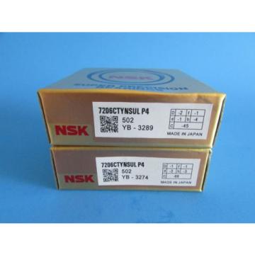 NSK7206CTYNSUL P4 ABEC7 Super Precision Contact Spindle Bearing (Matched Pair)