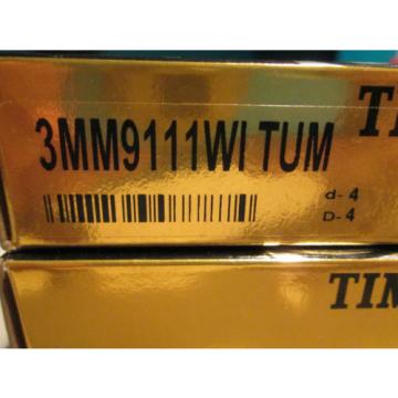 Timken Fafnir 3MM9111WI TUM Super Precision Angular Contact BEARING Set