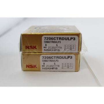 Pair of NSK 7206CTRDULP3 Super Precision Bearings