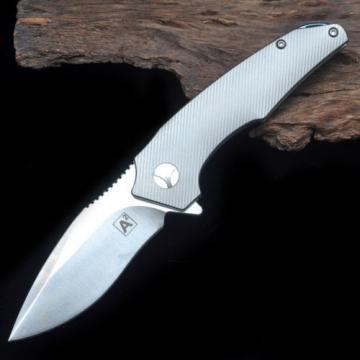 High Quality Knife VG10 Plain Edge Titanium Handle Tactical Bearing Outdoor Gift