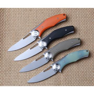 High Quality Knife Desert G10 Handle D2 Plain Edge Outdoor Flipper Bearing Hunt