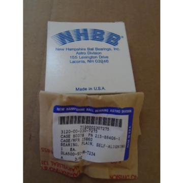 1 EA NEW HAMPSHIRE BALL BEARING  P/N: 215-88406-1  PLAIN, SELF-ALIGNING BEARING