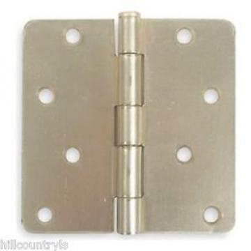 1WAL8 Battalion Door Hinges, Full Mortise, Plain Bearing - 4&#034;X4&#034; - 2 Pack- Brass