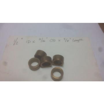 Lot of 5 Oilite Bronze Bushing 1/2 ID x 11/16 OD x 3/8 Length Plain Sleeve