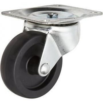 RWM Casters 31 Series Plate Caster, Swivel, Rubber Wheel, Plain Bearing, 350 lbs