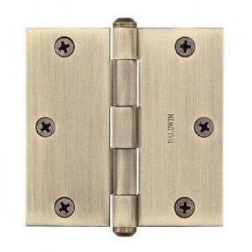 Baldwin BR7025 8.9cm x 8.9cm Solid Brass Square Corner Plain Bearing Mortise Hin