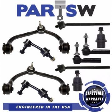 10 Pc Front Suspension Kit for Expedition Navigator Control Arms Tie Rod Ends